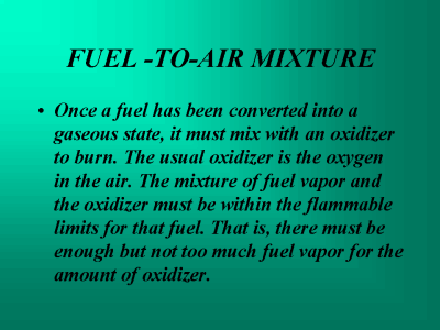 FUEL -TO-AIR MIXTURE